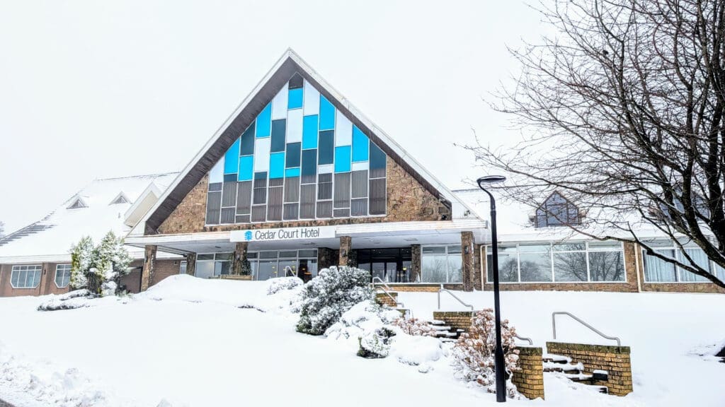 Image of Cedar Court Huddersfield in Snow at Christmas